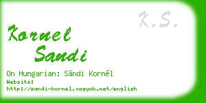 kornel sandi business card